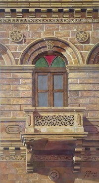 S. M. Fawad, Khori Garden - Karachi, 21 x 42 Inch, Oil on Canvas, Realistic Painting, AC-SMF-256